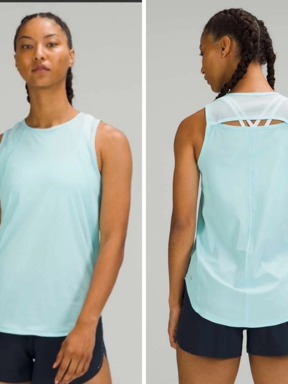 lululemon athletica Light Aqua Athletic Tank with Mesh Back